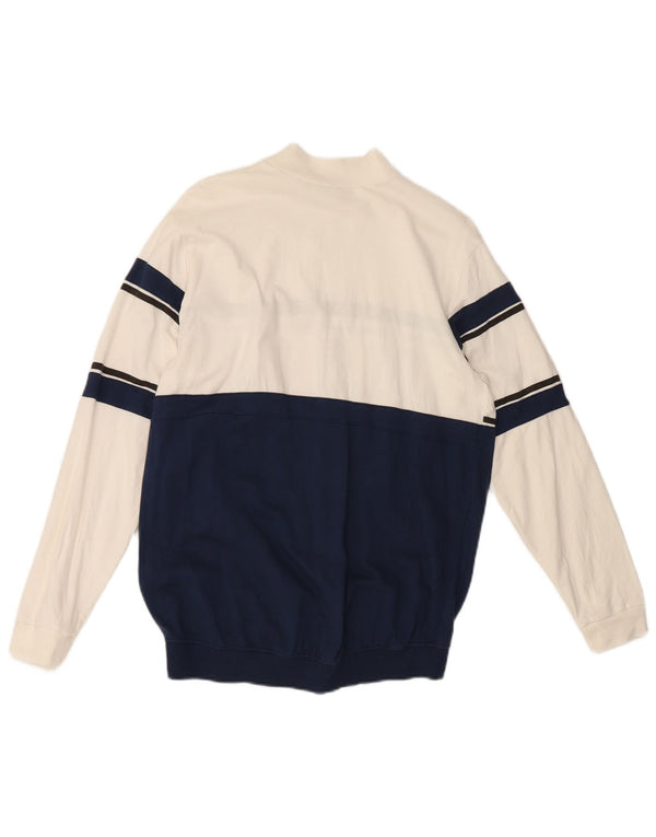 Zara Homme Trafaluc Graphic Sweatshirt Jumper Medium Blanc Colorblock