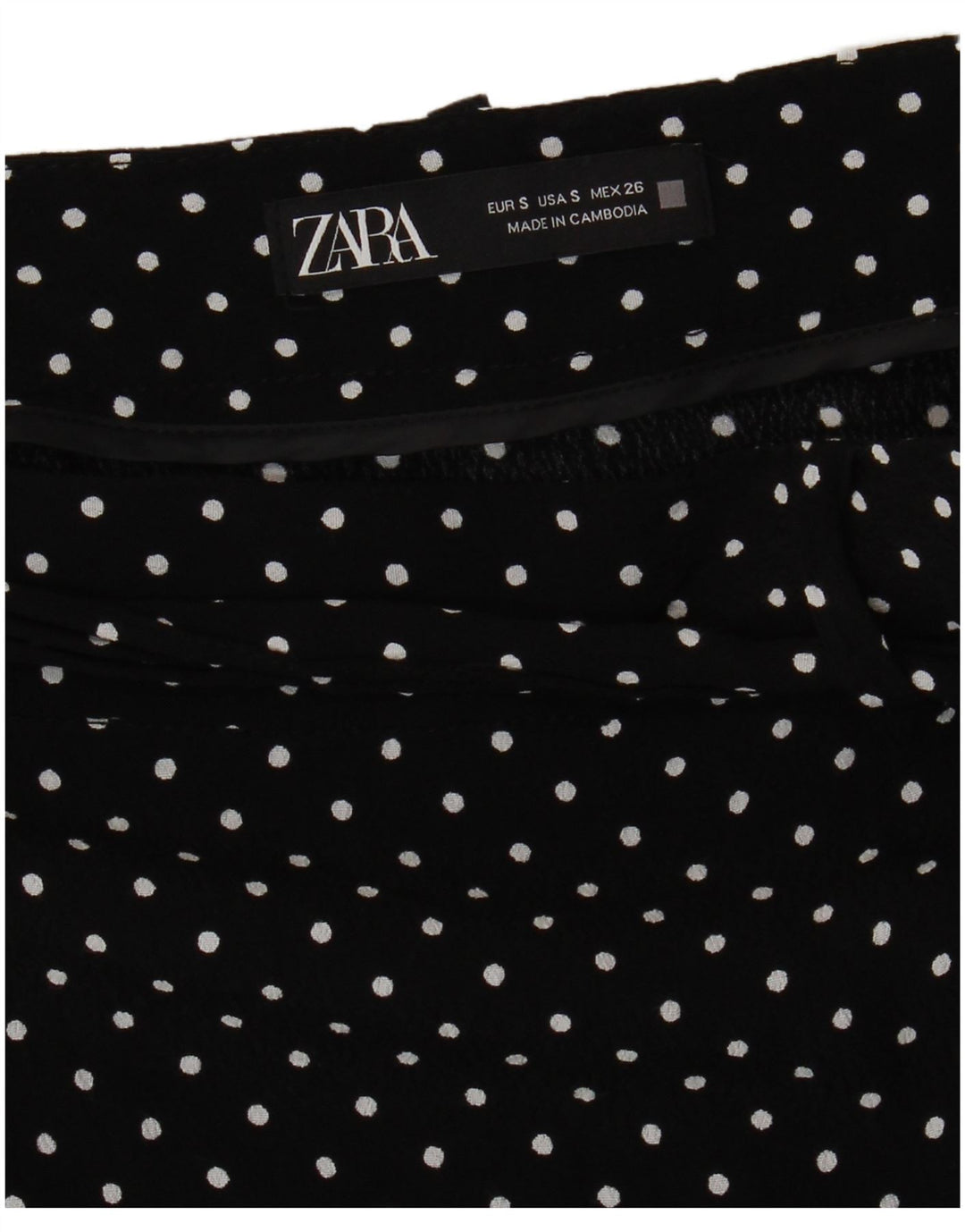 ZARA Short décontracté pour femme Petit W26 Noir à pois