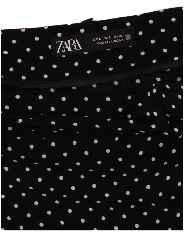 ZARA Short décontracté pour femme Petit W26 Noir à pois