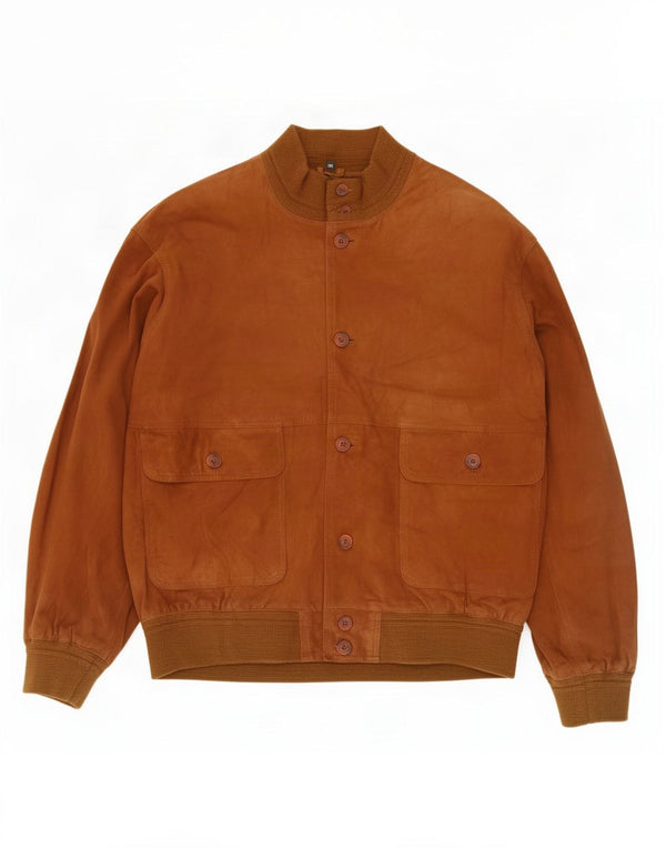 veste bomber en daim vintage pour homme UK 42 XL Marron