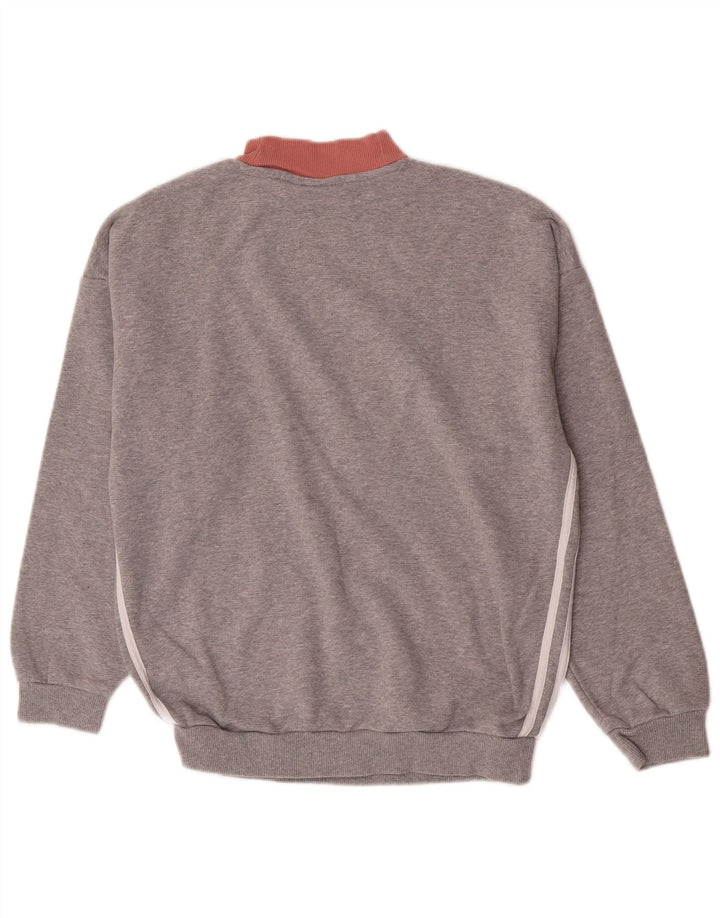 Adidas Sweat-shirt pour femme UK 12 Gris moyen Colorblock Coton