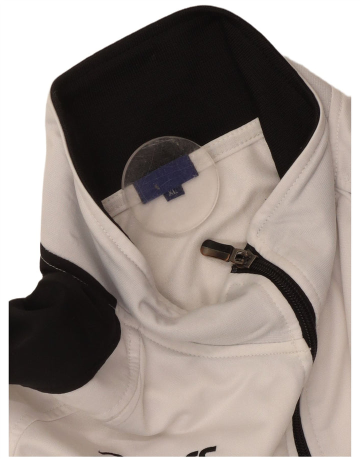 Asics Veste de survêtement graphique pour femme UK 18 XL Blanc Colourblock