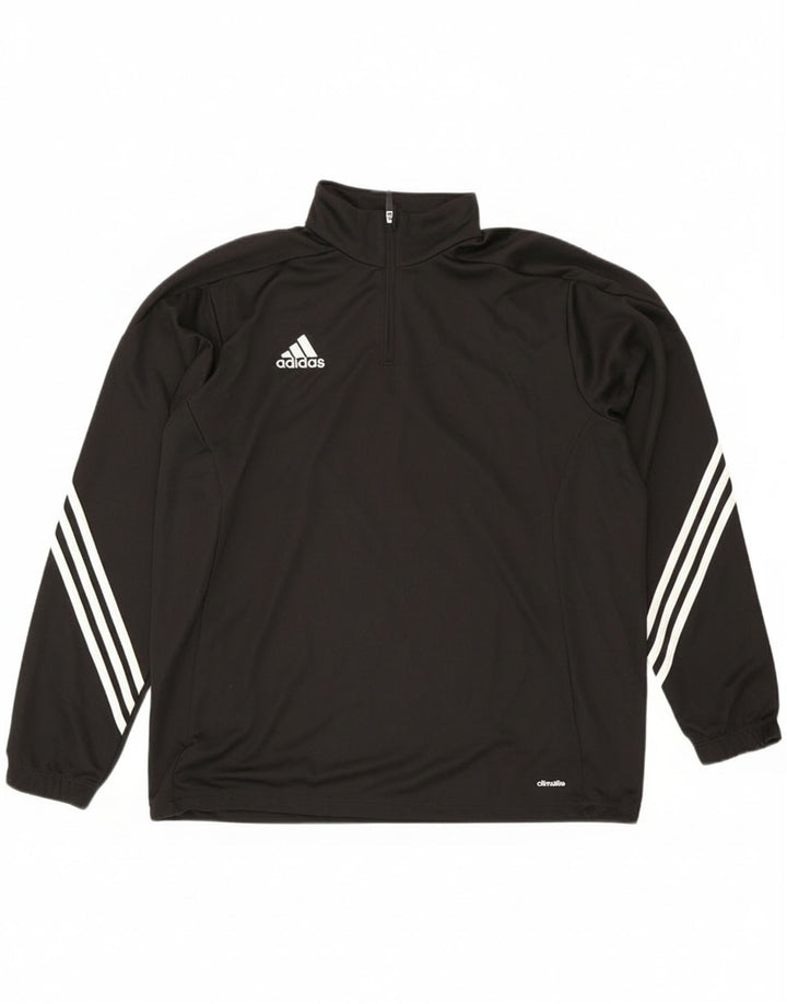 Adidas Hommes Climalite Zip Neck Pull Survêtement Top XL Noir Polyester