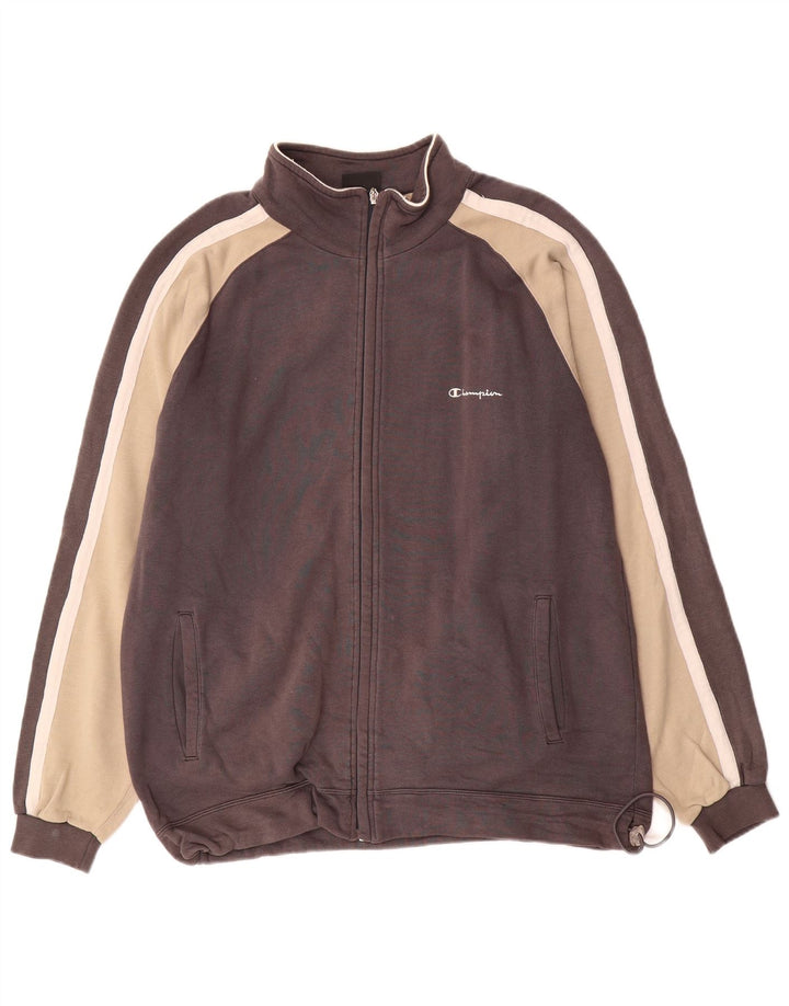 Champion Veste de survêtement pour homme en coton color block Large Marron