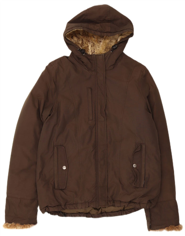 Woolrich Veste matelassée à capuche pour femme UK 16 Large Kaki Coton