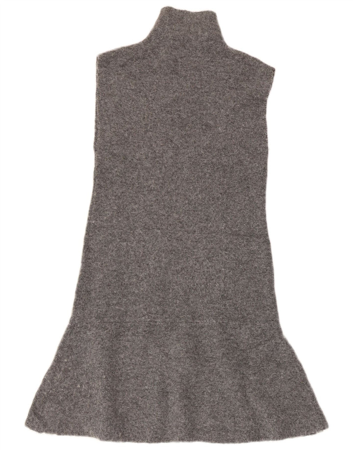 Zara Femme Robe Pull Sans Manches UK 8 Petit Gris Polyester