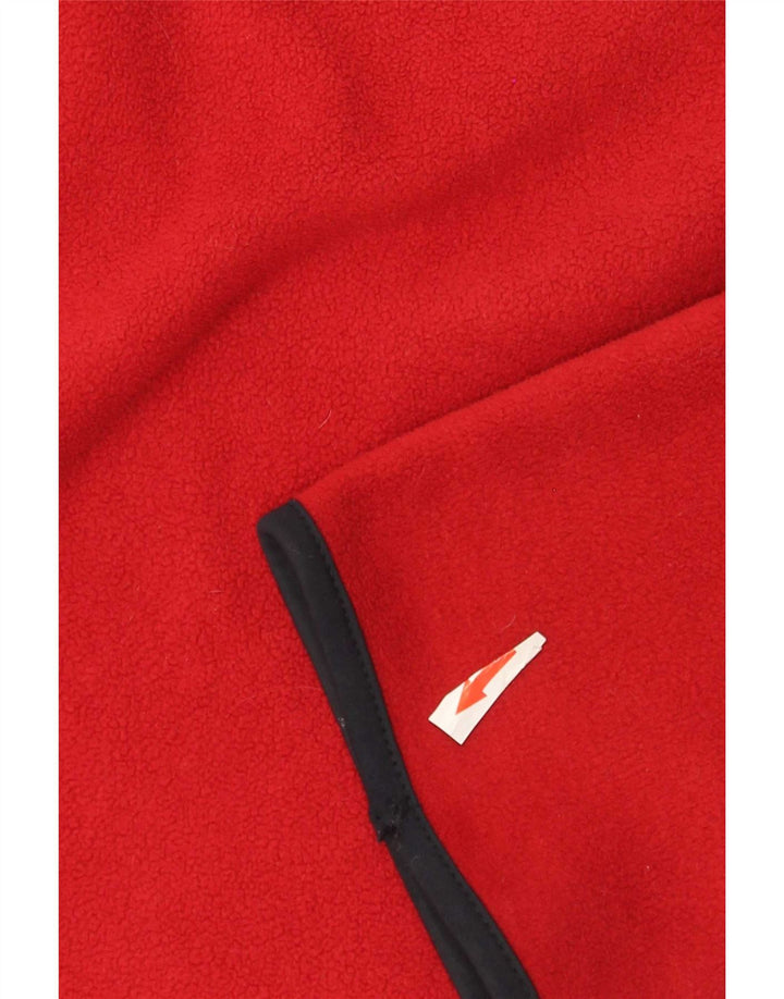 Nautica Pull polaire à col zippé pour homme Large Rouge Colorblock Polyester