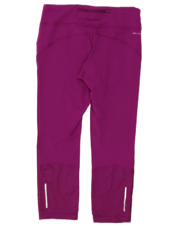 Nike Legging Capri Femme UK 12 Nylon Colorblock Violet Moyen