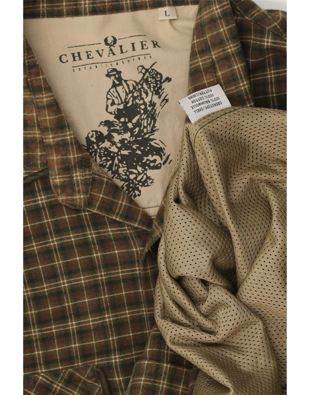 Chevalier Chemise Flanelle Homme Grand Carreau Vert Coton