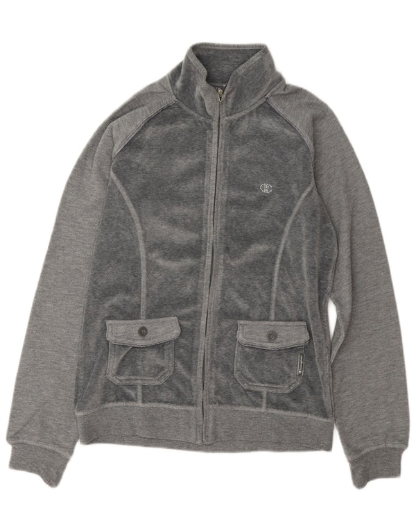 Champion Veste de survêtement en velours Heritage Fit pour femme UK 14 Gris moyen