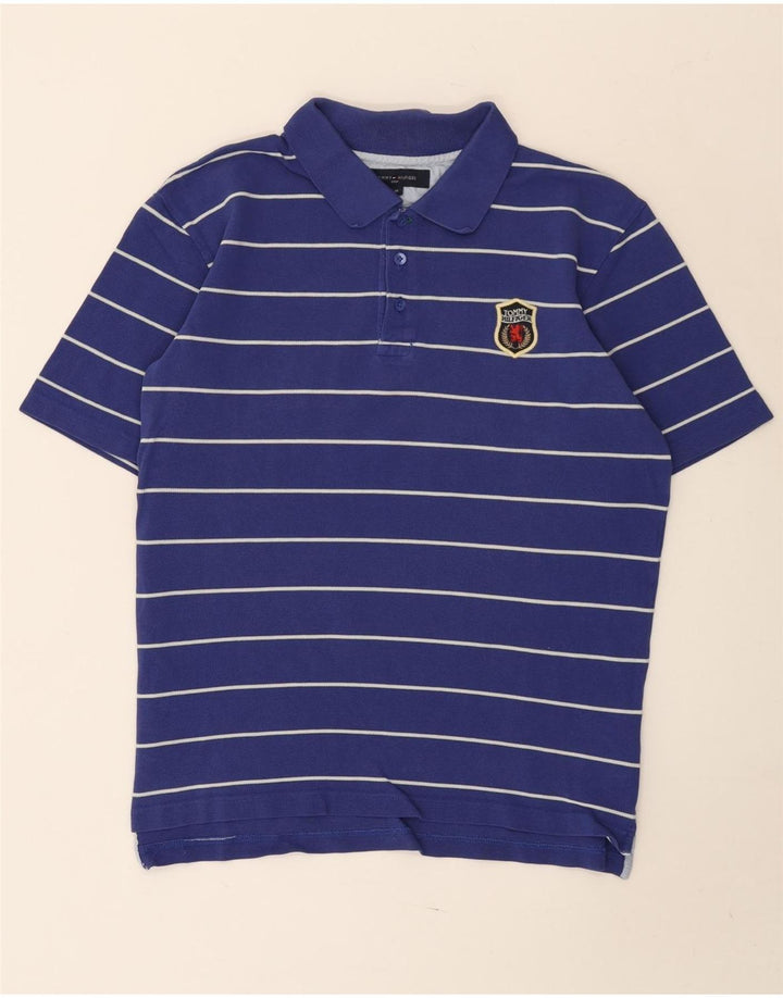 Tommy Hilfiger Polo Homme Bleu Moyen Rayé Coton