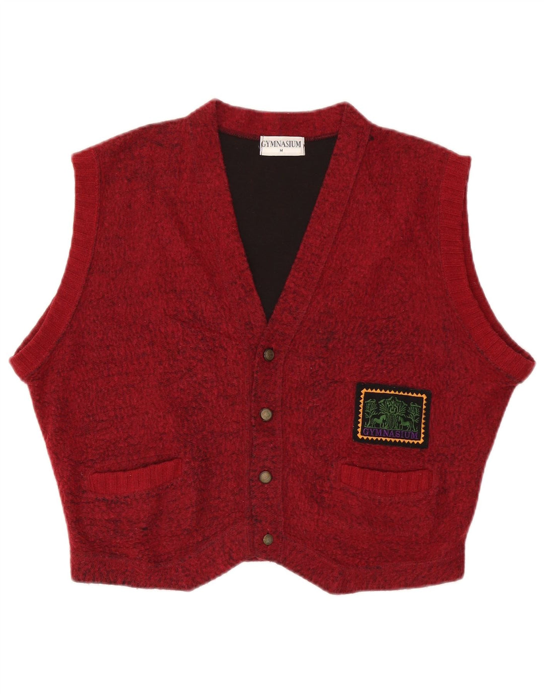 Gilet Homme Gymnasium Laine Mouchetée Rouge Moyen