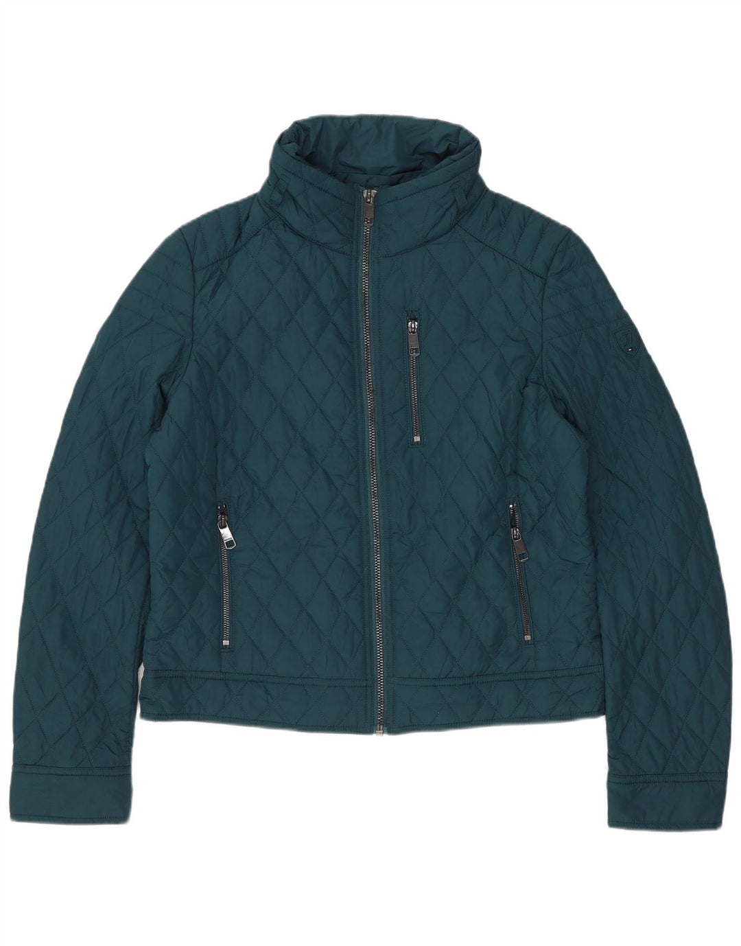 Tommy Hilfiger Veste matelassée courte pour femme UK 14 Coton vert moyen