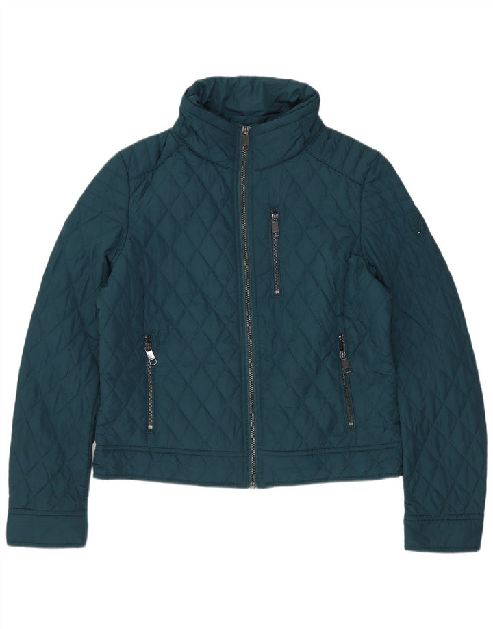 Tommy Hilfiger Veste matelassée courte pour femme UK 14 Coton vert moyen