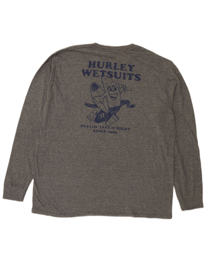 Hurley Haut graphique à manches longues pour homme en coton moucheté gris grand