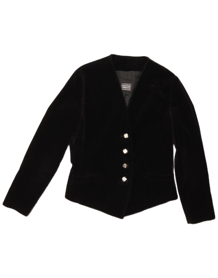 Benetton Veste blazer en velours à 4 boutons pour femme IT 44 Noir moyen