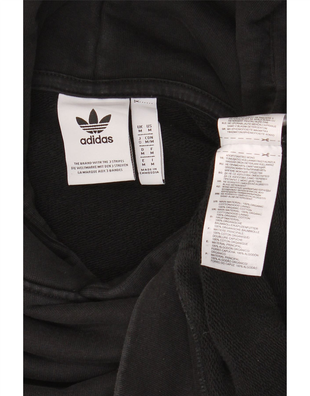 ADIDAS Pull à capuche pour homme en coton noir moyen
