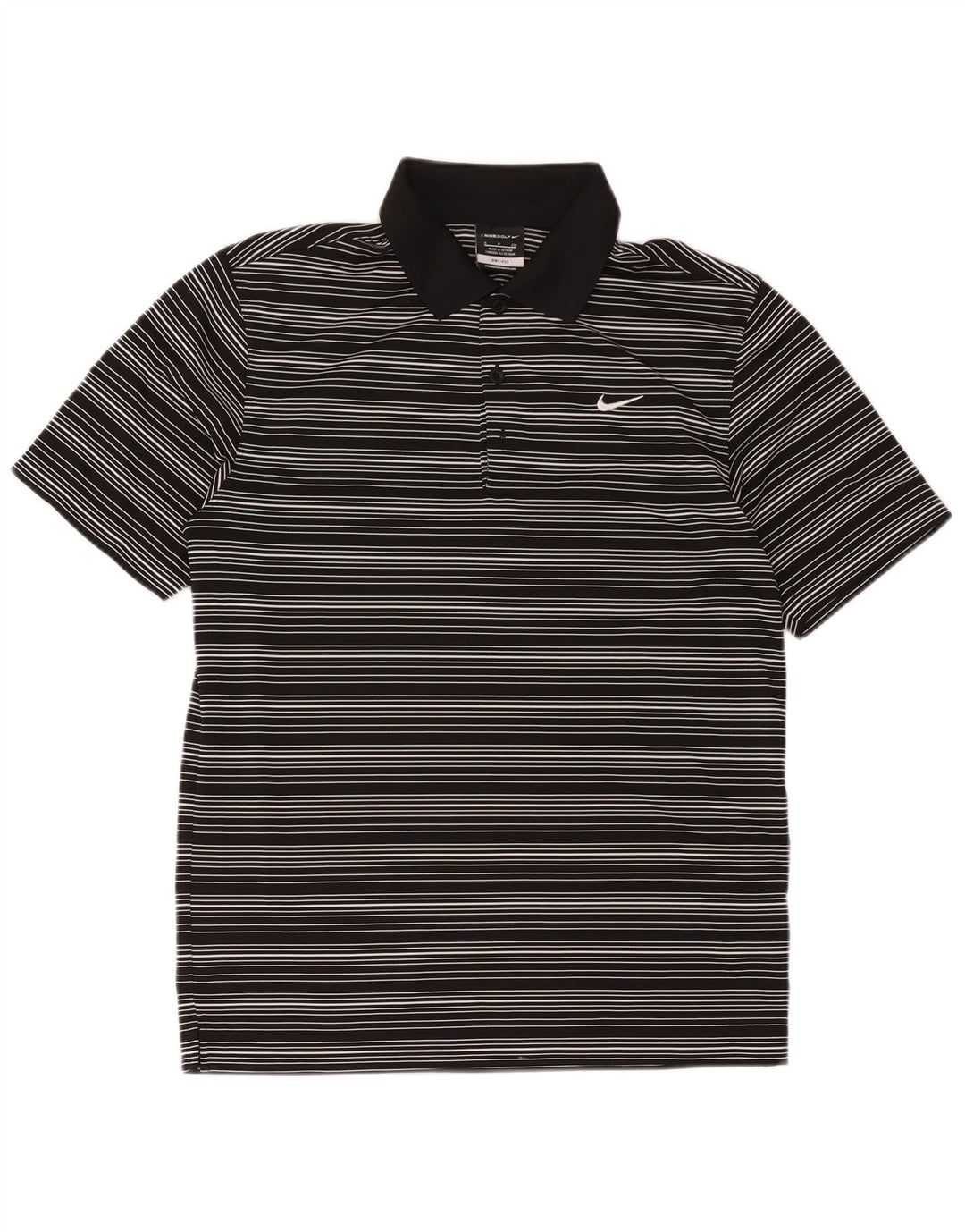 Nike Homme Dri Fit Polo Petit Noir Rayé Polyester