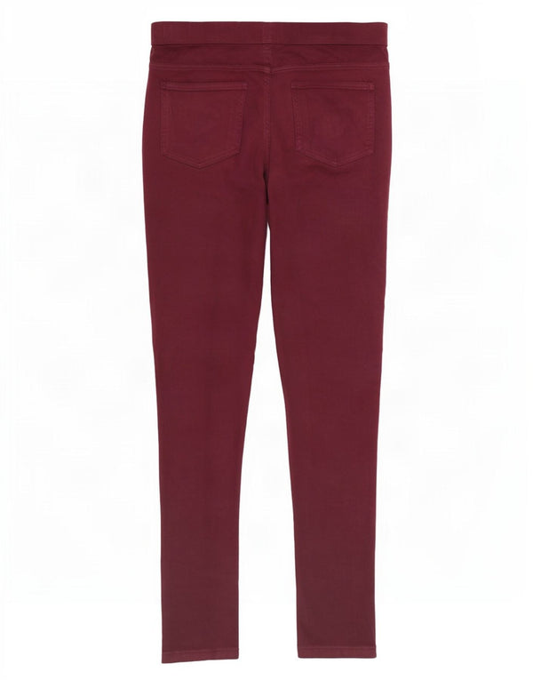 Marks & Spencer Pantalon décontracté skinny pour femme UK 12 Medium W28 L27 Bordeaux