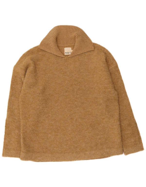 Indi & Cold Pull à col polo pour femme UK 44 Laine beige moyen