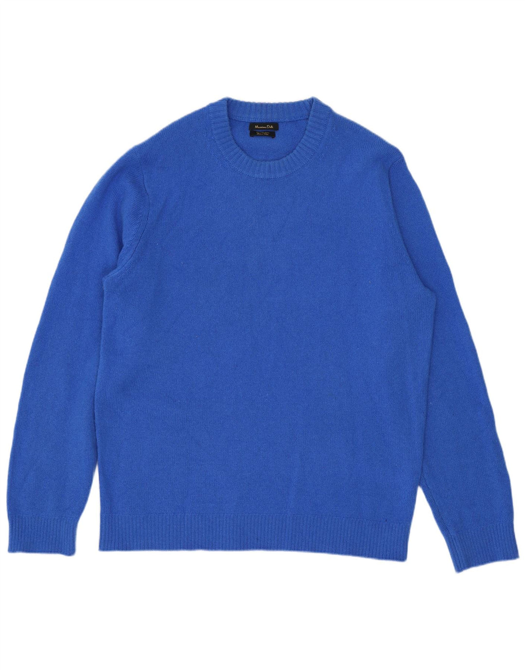 Massimo Dutti Pull à col rond pour homme en laine bleue Taille L