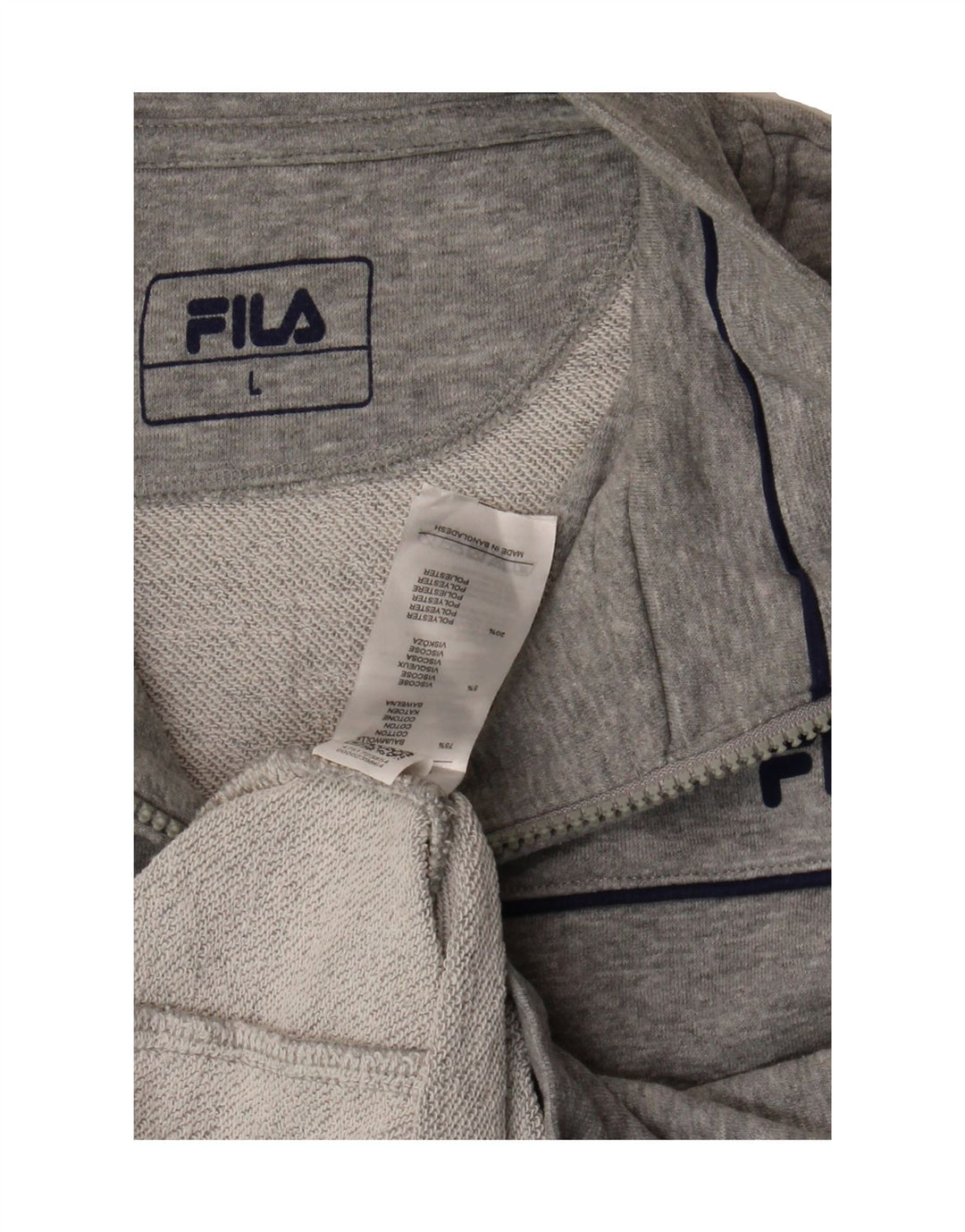 FILA Mens Tracksuit Top Jacket Large Grey Cotton Vintage Fila and Second-Hand Fila from Messina Hembry 