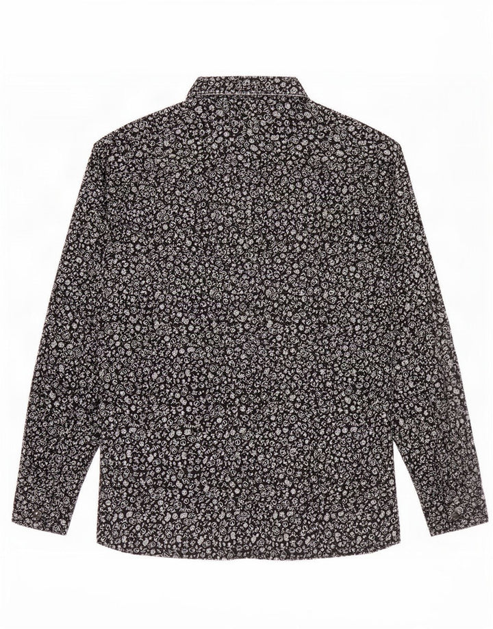 Abercrombie & Fitch Chemise à motif abstrait pour homme Small Noir