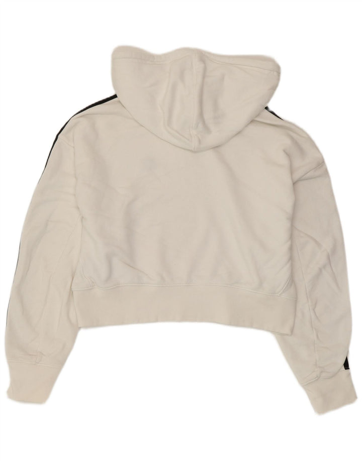 ADIDAS Pull à capuche surdimensionné pour femme UK 8 Petit coton blanc