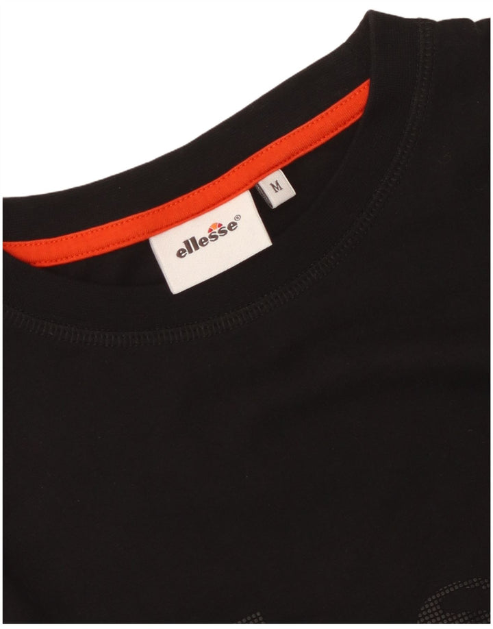 Ellesse T-shirt graphique pour femme UK 14 Noir moyen