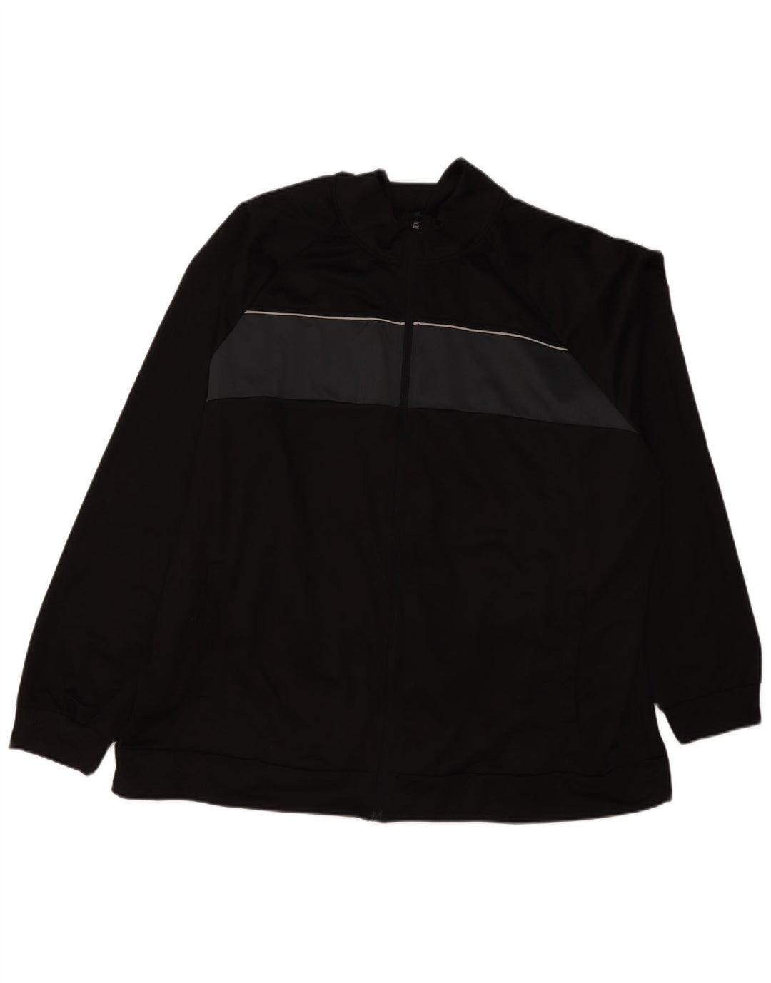 Vintage Mens Survêtement Top Veste 3XL Noir Colourblock Polyester