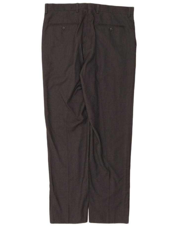 RALPH LAUREN Pantalon de Costume Droit Homme W34 L32 Gris Polyester