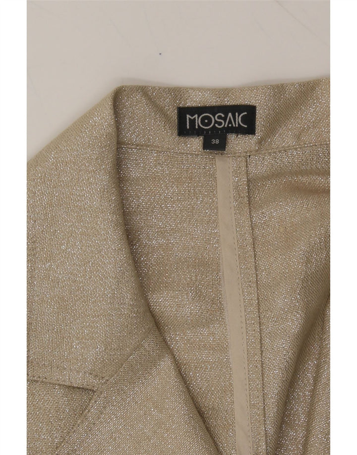 MOSAIC Womens Waistcoat EU 38 Medium Beige Linen Vintage Mosaic and Second-Hand Mosaic from Messina Hembry 