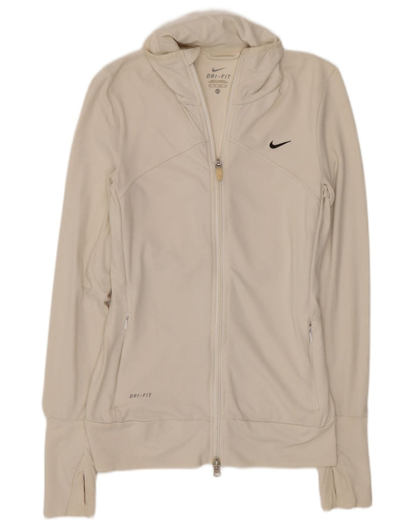 Nike Womens Dri Fit Tracksuit Top Jacket UK 6 XS White