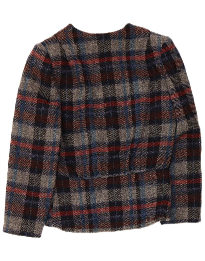 Erreuno Veste Blazer 1 Bouton Femme IT 42 Laine à Carreaux Multicolore Moyen