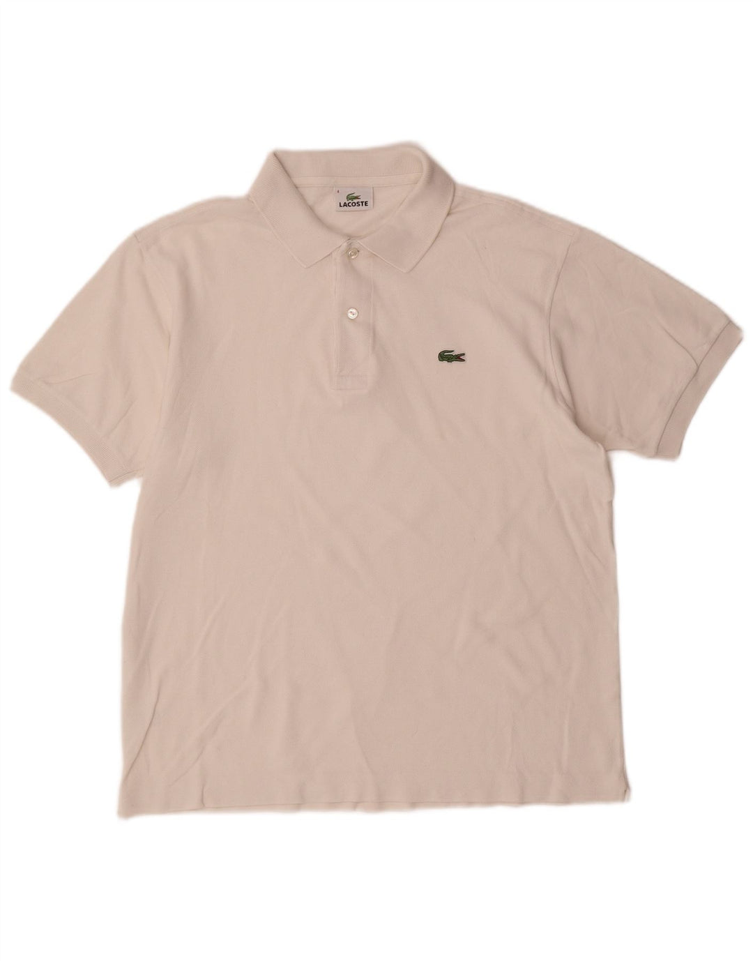 LACOSTE Polo Homme Taille 4 Coton Blanc Moyen