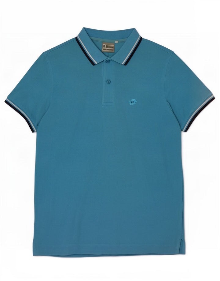 Lotto Polo Homme Bleu Moyen Rayé Coton