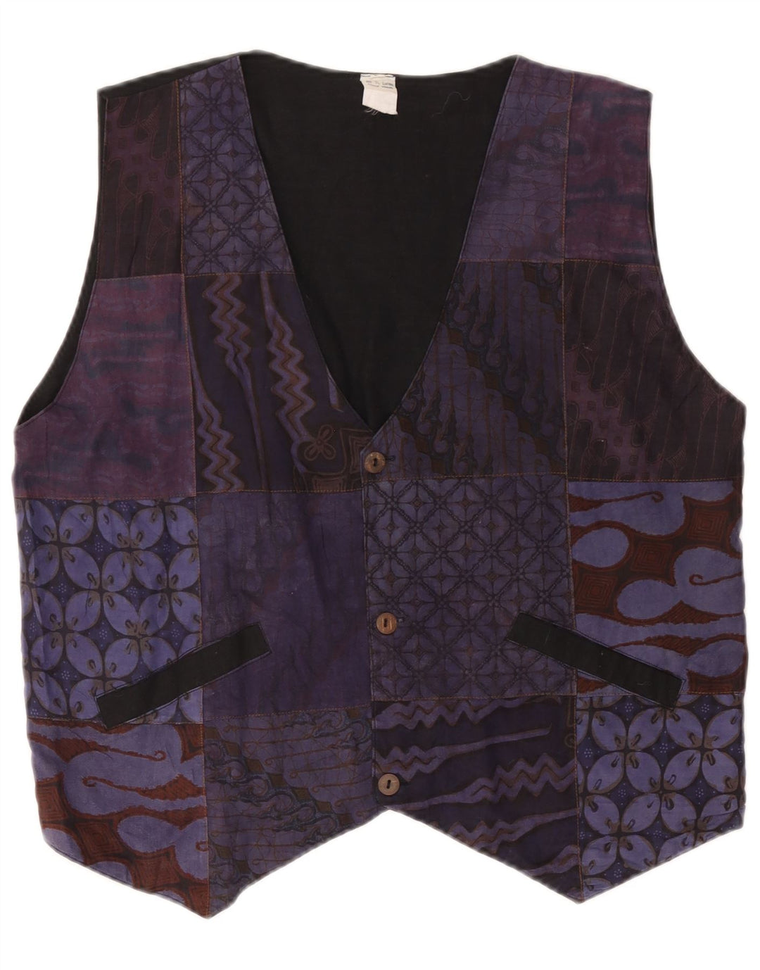 gilet homme vintage moyen violet patchwork coton