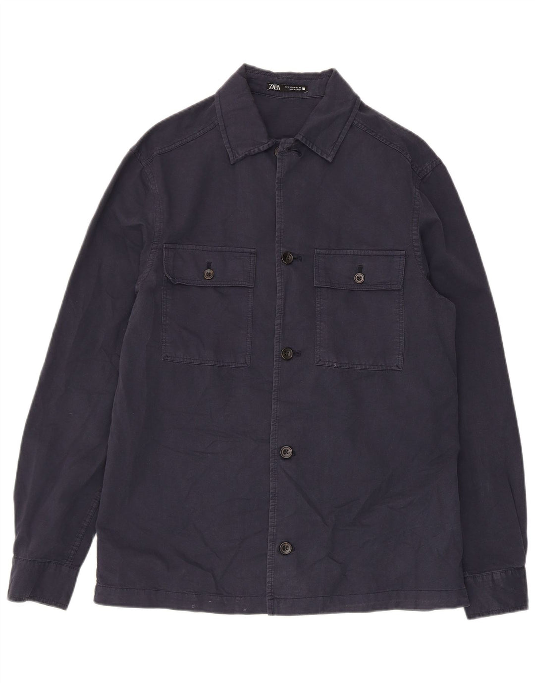 Chemise Zara Homme Bleu Marine Moyen Coton