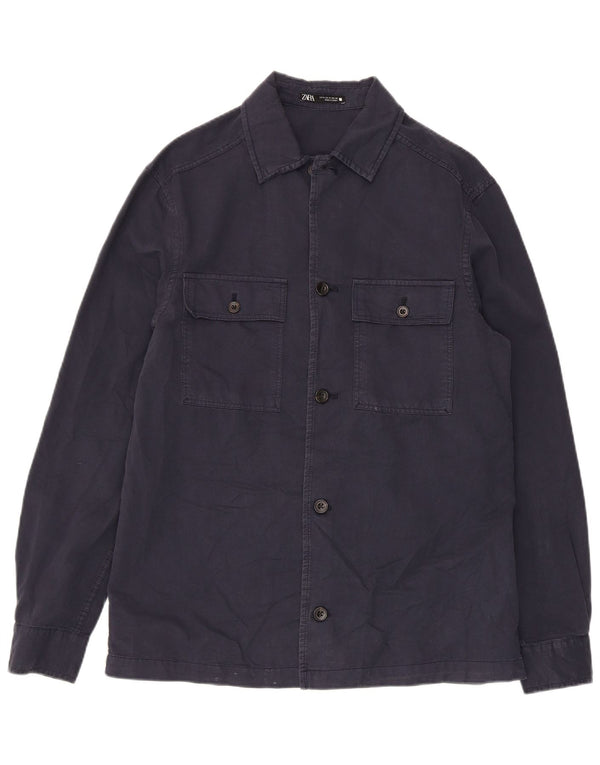Chemise Zara Homme Bleu Marine Moyen Coton