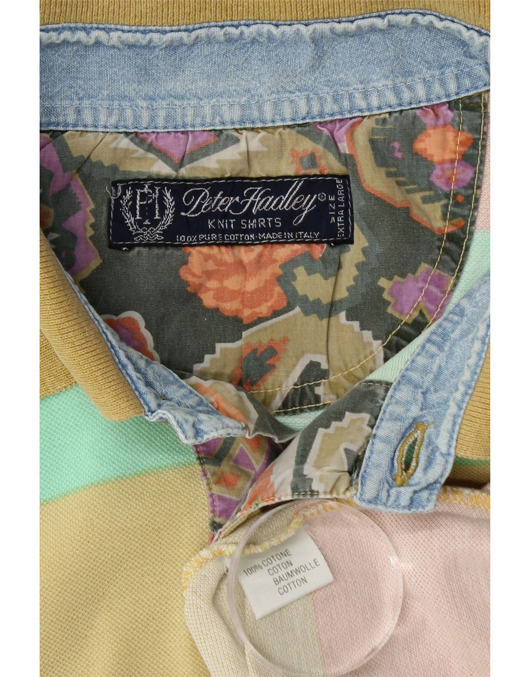 PETER HADLEY Polo Homme XL Coton Rayé Multicolore