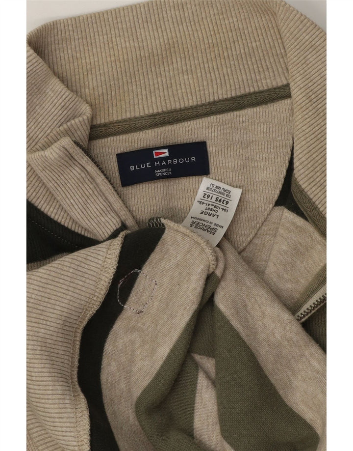 Marks & Spencer Pull à col zippé Blue Harbour pour homme, grand kaki
