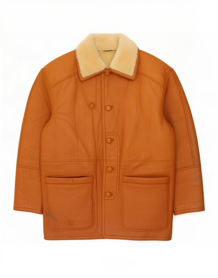 veste en peau de mouton vintage pour hommes IT 52 XL Marron