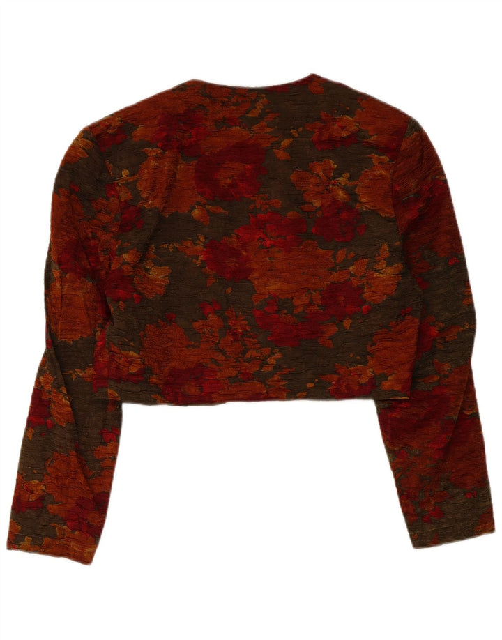 Veste Boléro Femme Vintage IT 42 Viscose Florale Multicolore Moyenne