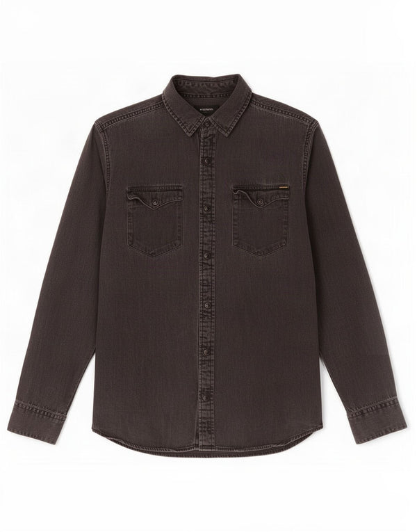 Jack & Jones Mens Denim Shirt Large Grey Cotton