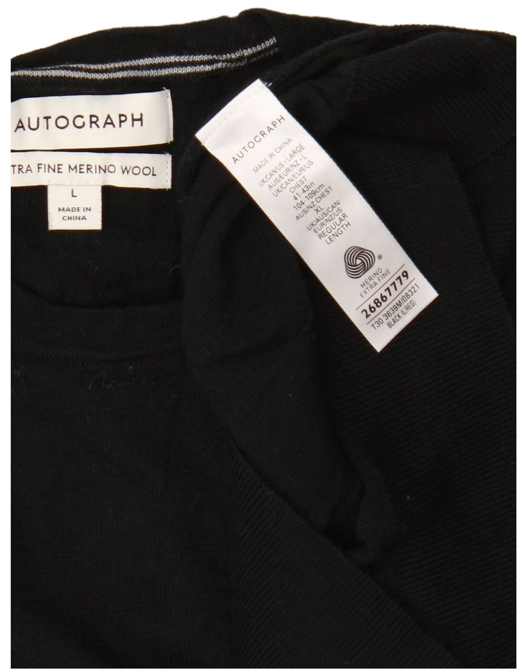 Marks & Spencer Pull à col rond autographe pour homme Noir Taille L