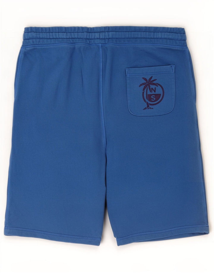 North Sails Short de Sport Homme Bleu Moyen Coton