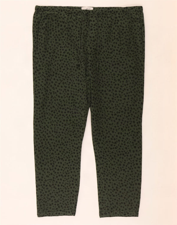 Marks & Spencer Pantalon décontracté pour femme UK 20 2XL W38 L23 Imprimé animal vert
