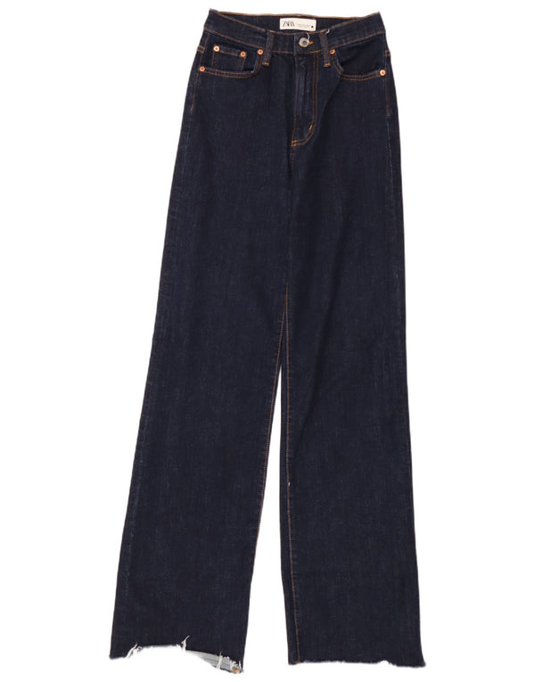 Zara Jean large pour femme EU 34 2XS W24 L34 Bleu marine Coton