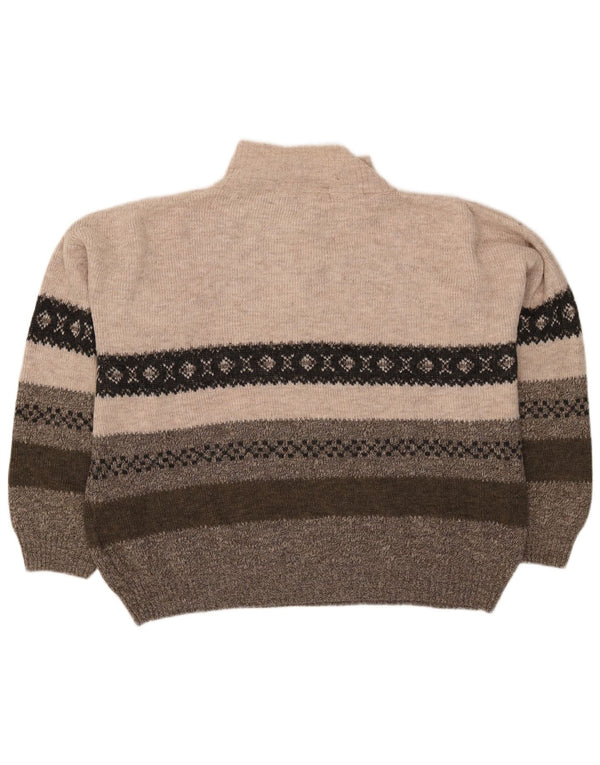 Southern Pull col zippé pour homme 2XL Beige Fair Isle Acrylique