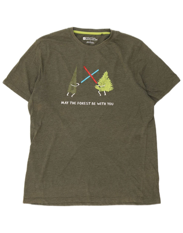 Mountain Warehouse T-shirt graphique pour homme en coton vert Taille L